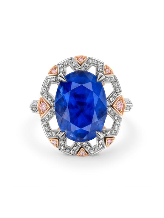 Fifth Avenue Oval Sapphire Platinum Ring