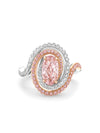Monaco Oval Pink Diamond Platinum and Rose Gold Ring