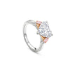 Petal Heart Diamond and Pink Diamond Platinum Ring