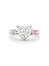 Petal Heart Diamond and Pink Diamond Platinum Ring
