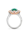 Fifth Avenue Oval Emerald Platinum and Rose Gold Ring