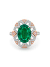 Fifth Avenue Oval Emerald Platinum and Rose Gold Ring