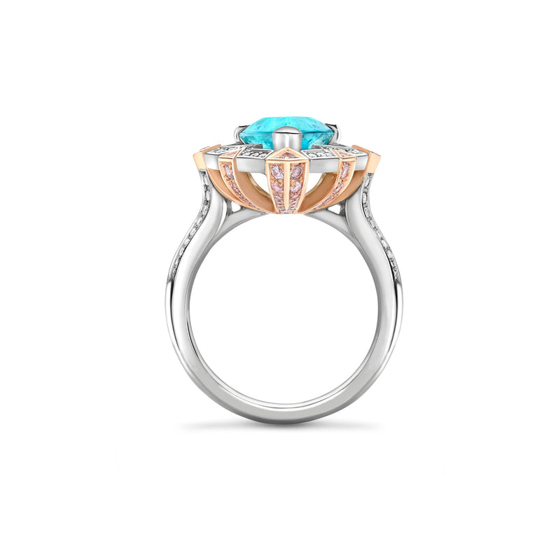 Fifth Avenue Marquise Paraiba and Pink Diamond Ring