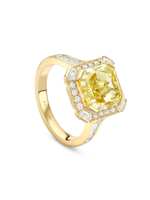 Art Deco Yellow Diamond Yellow Gold Ring