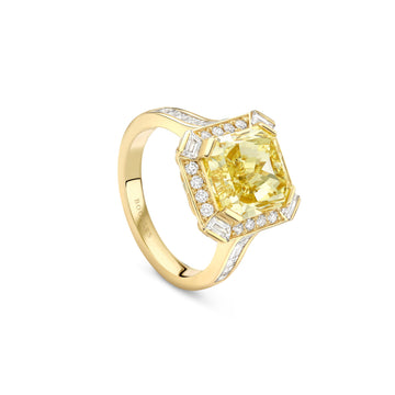 Art Deco Yellow Diamond Yellow Gold Ring