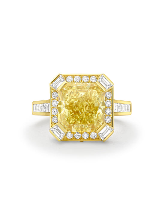 Art Deco Yellow Diamond Yellow Gold Ring