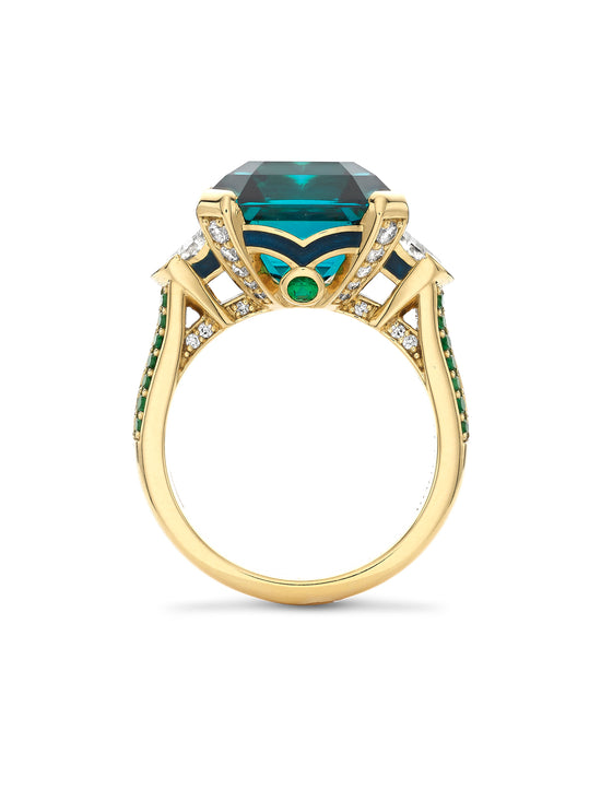 A Family Journey Lombok Indicolite Yellow Gold Ring