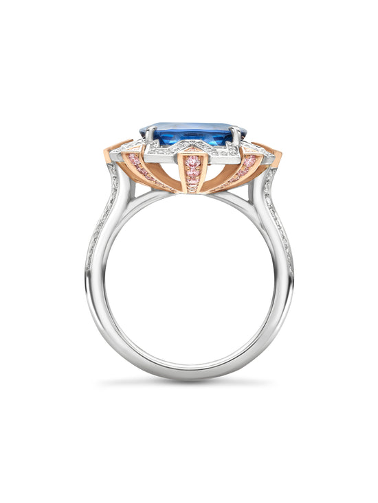 Fifth Avenue Cushion Sapphire Platinum Ring
