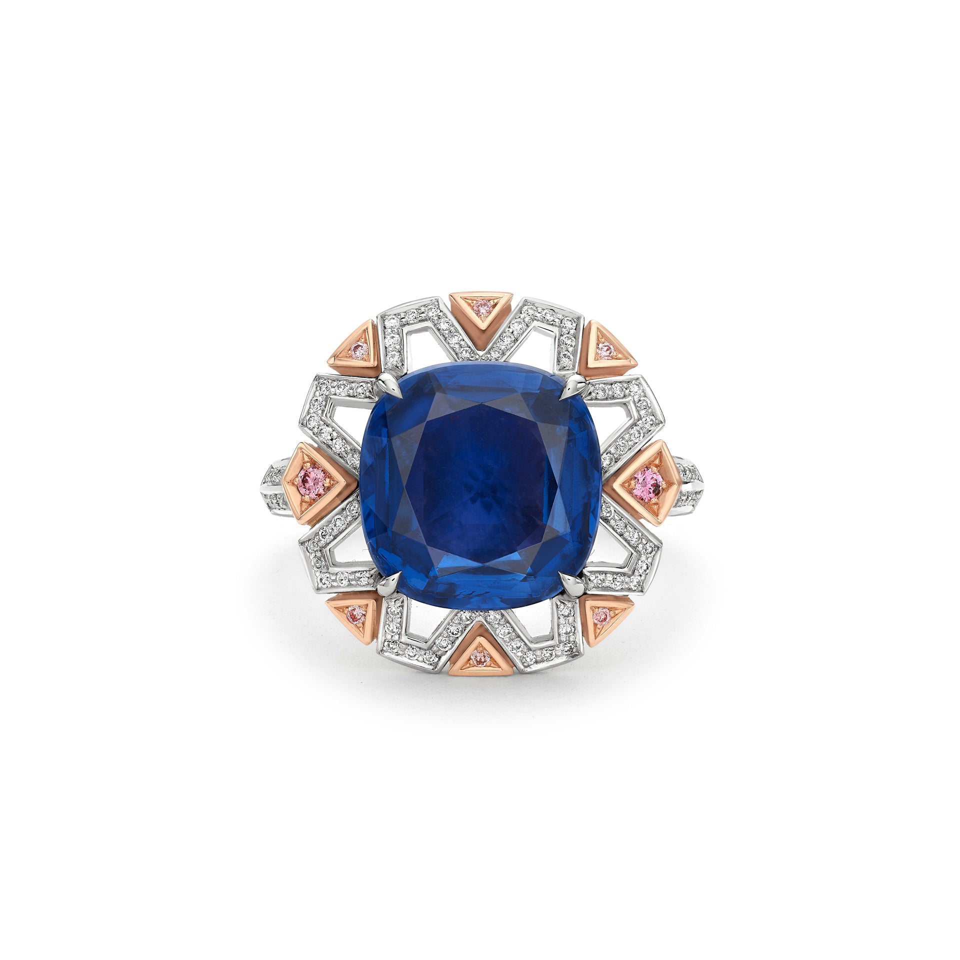 Fifth Avenue Cushion Sapphire Platinum Ring