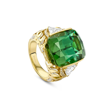 A Family Journey Seville Green Tourmaline Yellow Gold Ring