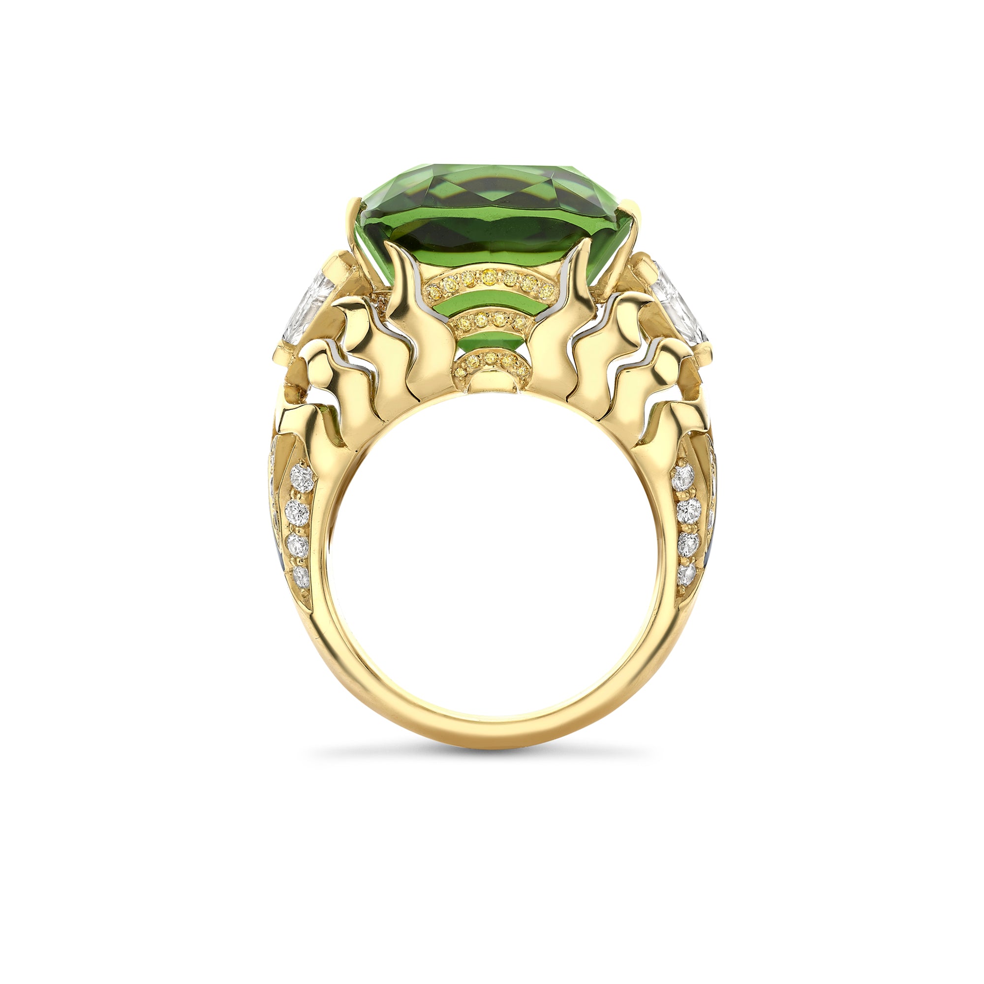 A Family Journey Seville Green Tourmaline Yellow Gold Ring