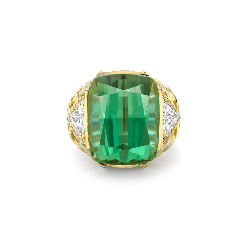 A Family Journey Seville Green Tourmaline Yellow Gold Ring