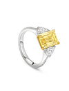 Petal Yellow Diamond Platinum Ring