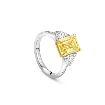 Petal Yellow Diamond Platinum Ring