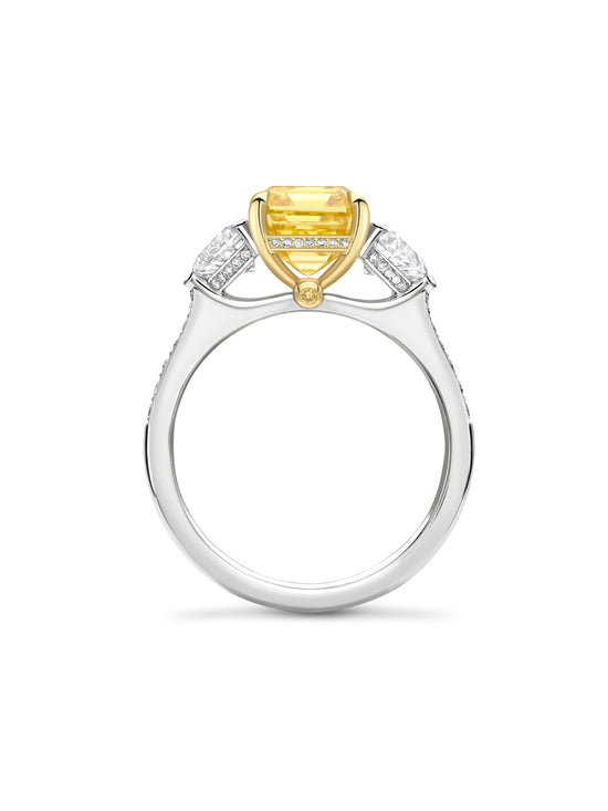 Petal Yellow Diamond Platinum Ring