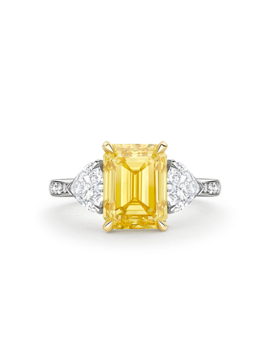 Petal Yellow Diamond Platinum Ring