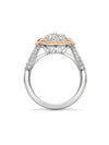 Vintage Pear Diamond Platinum and Rose Gold Ring