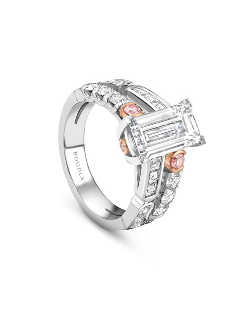 The National Gallery Play of Light Platinum Baguette Diamond Ring