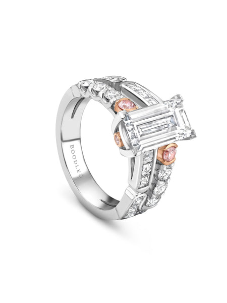 The National Gallery Play of Light Platinum Baguette Diamond Ring
