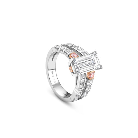 Play of Light Platinum Baguette Diamond Ring