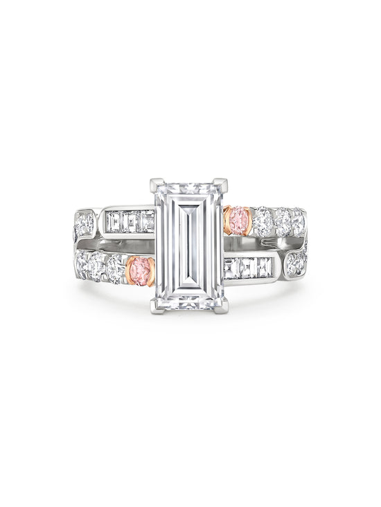 The National Gallery Play of Light Platinum Baguette Diamond Ring