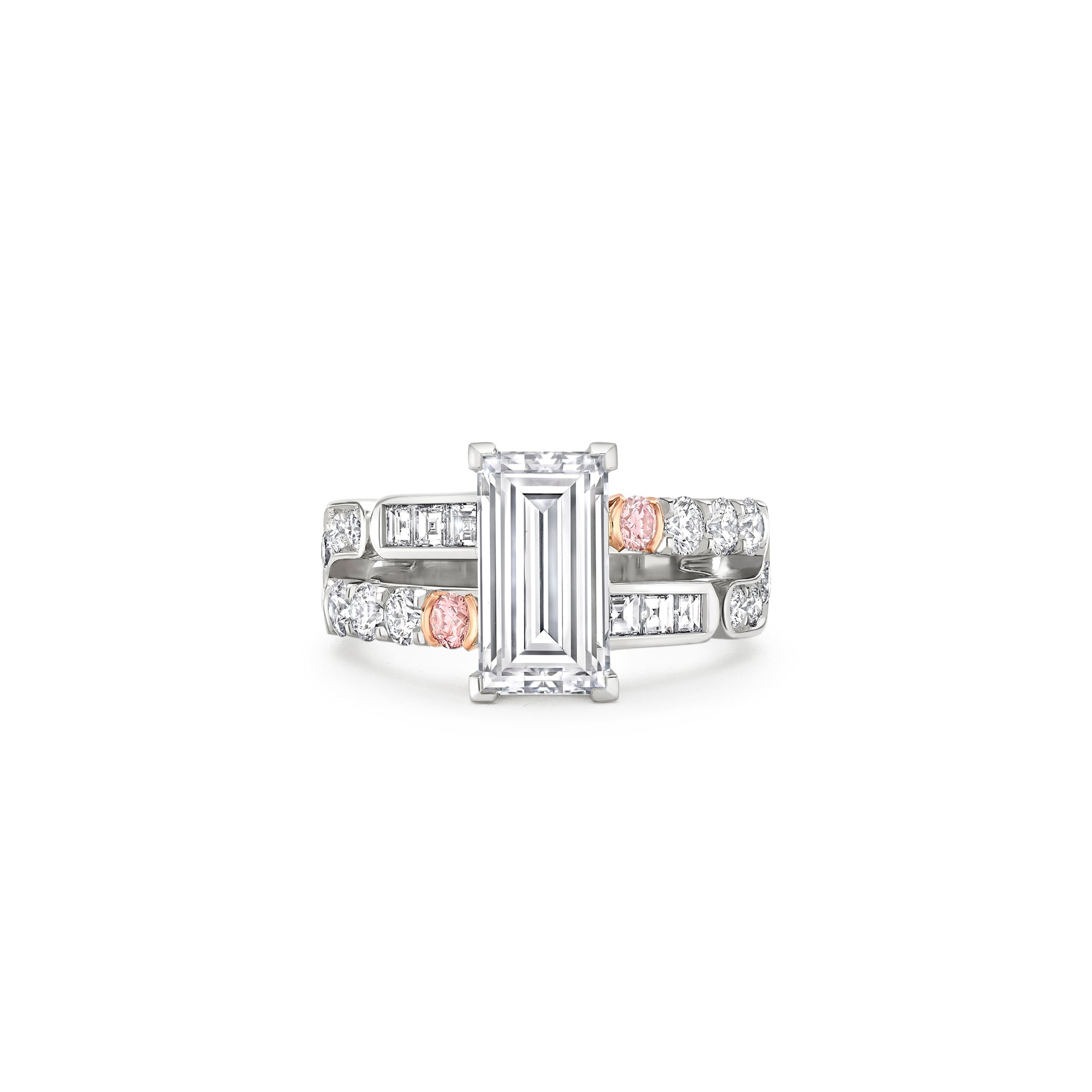 Play of Light Platinum Baguette Diamond Ring