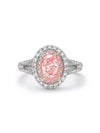 Vintage Oval Pink Diamond Platinum and Rose Gold Ring