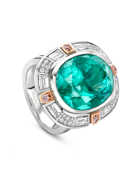 The National Gallery Play of Light Paraiba Platinum Ring