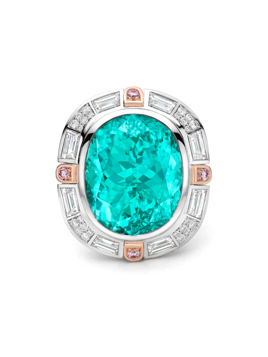 The National Gallery Play of Light Paraiba Platinum Ring