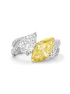 Gemini Yellow and White Diamond Platinum Ring