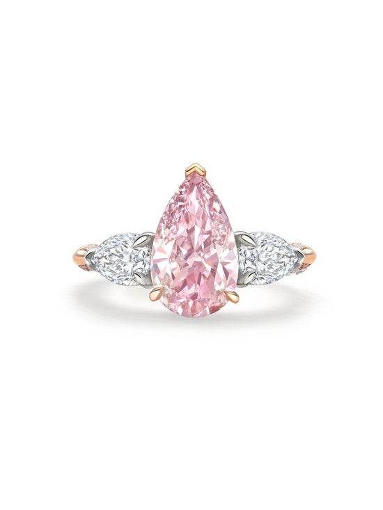 Petal Pear Pink Diamond Rose Gold Ring