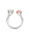 Gemini Cushion White and Pink Diamond Ring