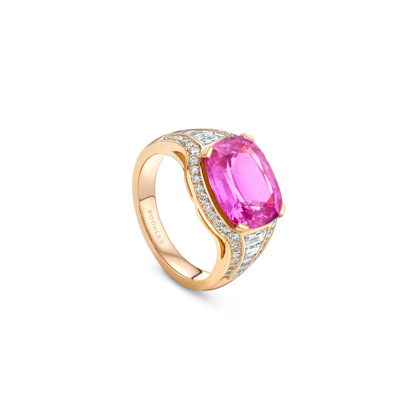 Paradox Cushion Pink Sapphire Rose Gold Ring