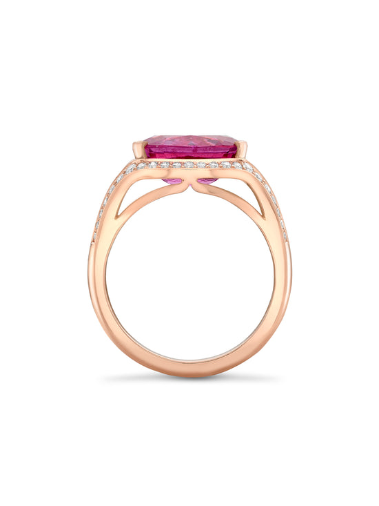 Paradox Cushion Pink Sapphire Rose Gold Ring