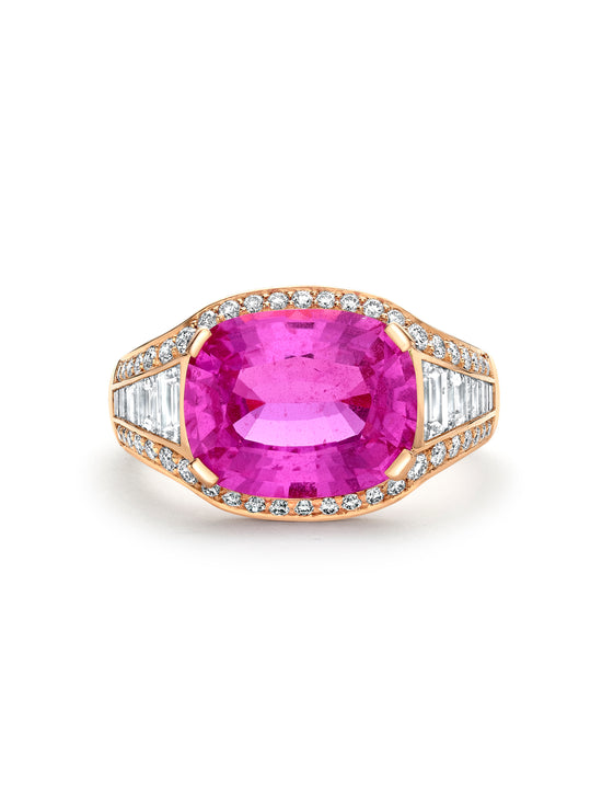 Paradox Cushion Pink Sapphire Rose Gold Ring