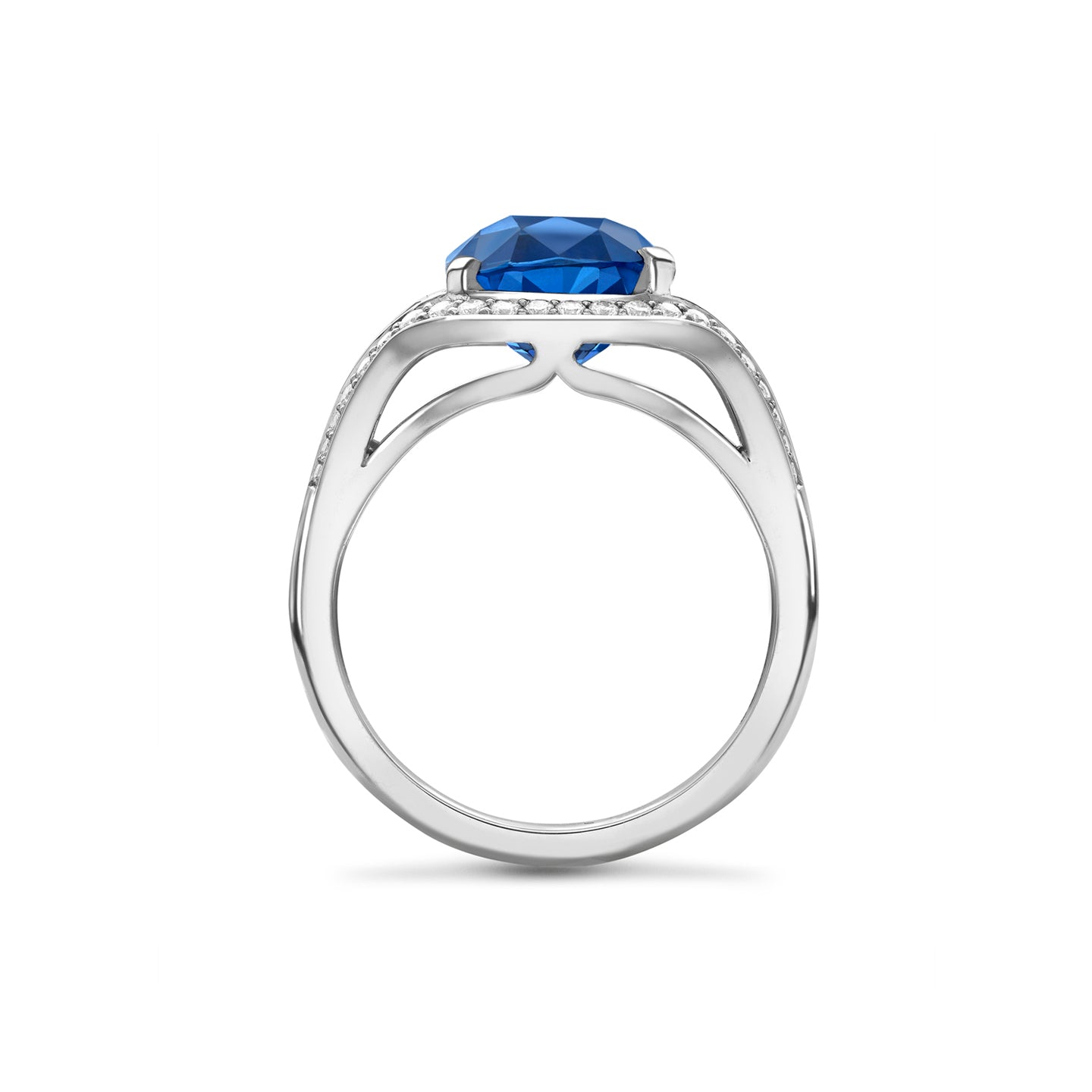 Paradox Cushion Blue Sapphire Platinum Ring