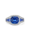 Paradox Cushion Blue Sapphire Platinum Ring