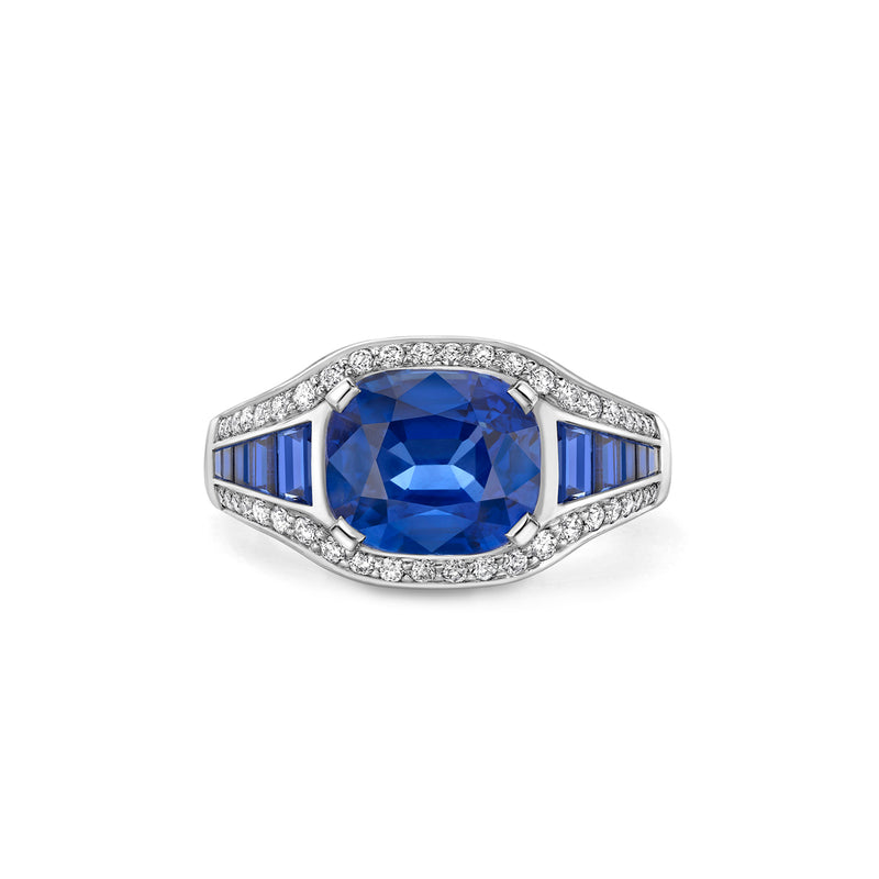Paradox Cushion Blue Sapphire Platinum Ring