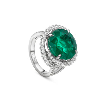 A Family Journey Monaco Emerald Platinum Ring