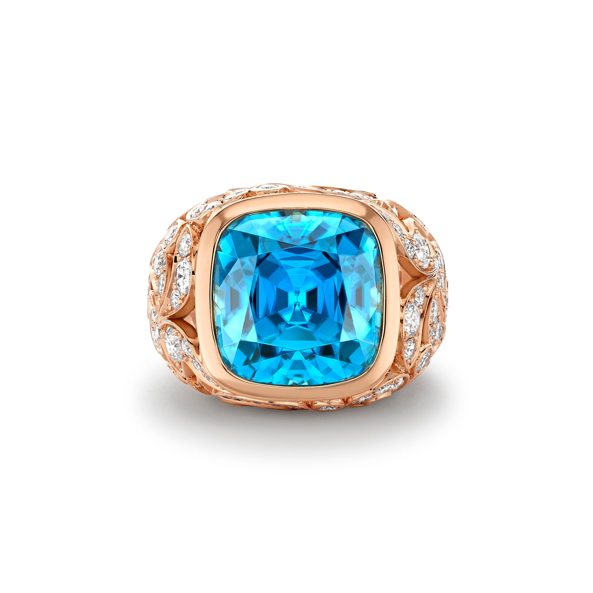 The Palace Collection Royal Damask Blue Zircon Ring