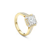 Art Deco Cushion Diamond Yellow Gold Ring