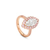 Scalloped Marquise Diamond and Pink Diamond Rose Gold Ring