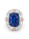 The National Gallery Play of Light Sapphire Platinum Ring