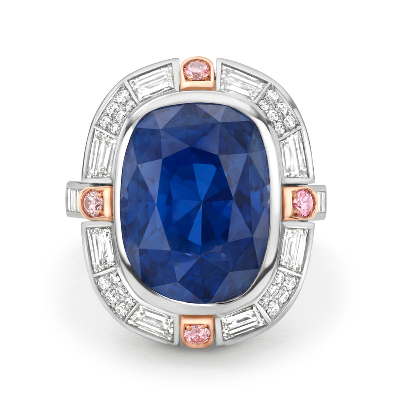 Play of Light Sapphire Platinum Ring