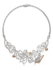 Peony Pink and White Diamond Platinum Necklace