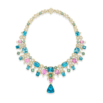 A Family Journey Murano Zircon Yellow Gold Necklace