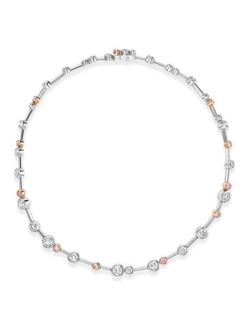 Raindance 25 Mega Pink and White Diamond Platinum Necklace