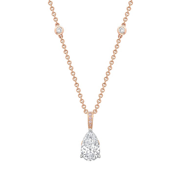 Classic Rose Gold Pear Diamond Pendant