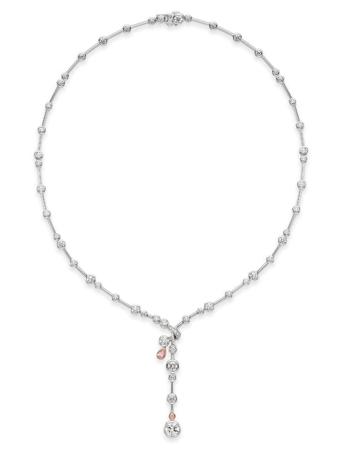 Raindance 25 Pink and White Diamond Platinum Necklace
