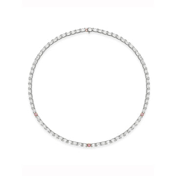 Classic Ashoka Diamond and Pink Diamond Platinum Collar